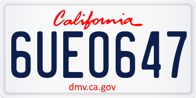 CA license plate 6UEO647