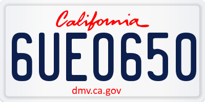 CA license plate 6UEO650