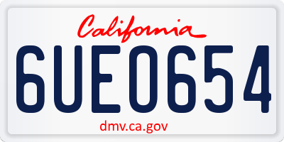CA license plate 6UEO654