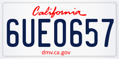 CA license plate 6UEO657