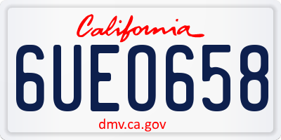 CA license plate 6UEO658
