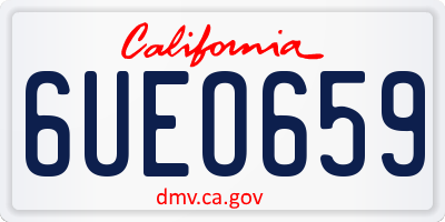 CA license plate 6UEO659