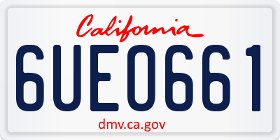 CA license plate 6UEO661