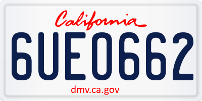 CA license plate 6UEO662