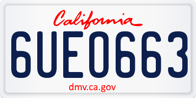 CA license plate 6UEO663