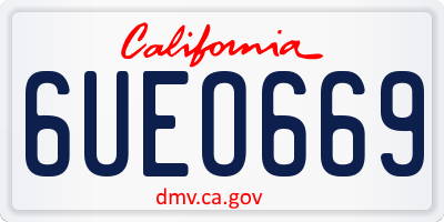 CA license plate 6UEO669
