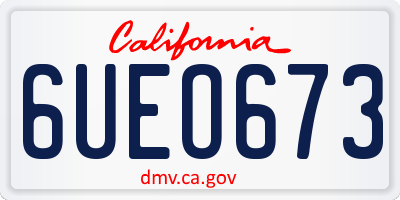CA license plate 6UEO673
