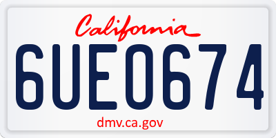 CA license plate 6UEO674