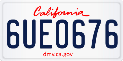 CA license plate 6UEO676