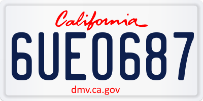 CA license plate 6UEO687