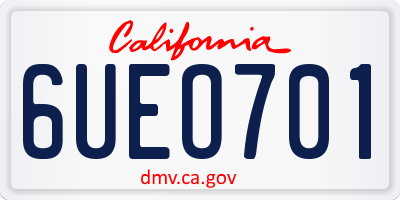 CA license plate 6UEO701