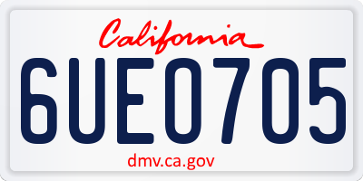 CA license plate 6UEO705