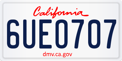 CA license plate 6UEO707