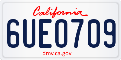 CA license plate 6UEO709