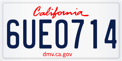 CA license plate 6UEO714