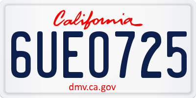 CA license plate 6UEO725
