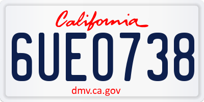 CA license plate 6UEO738