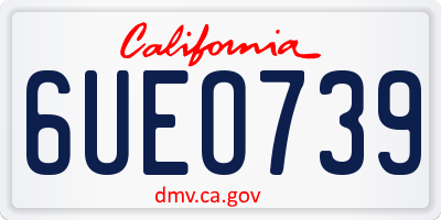 CA license plate 6UEO739