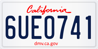 CA license plate 6UEO741