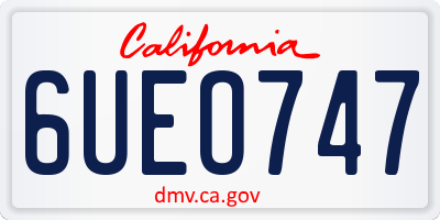 CA license plate 6UEO747