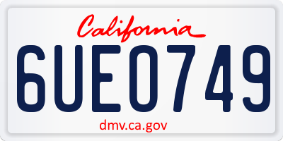 CA license plate 6UEO749