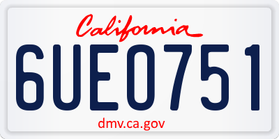 CA license plate 6UEO751