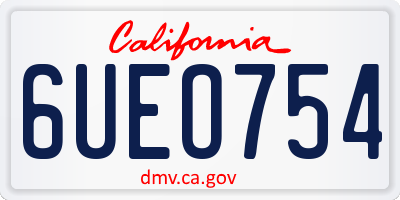 CA license plate 6UEO754
