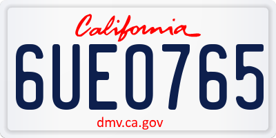 CA license plate 6UEO765
