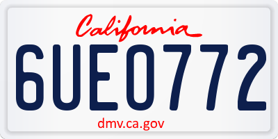 CA license plate 6UEO772