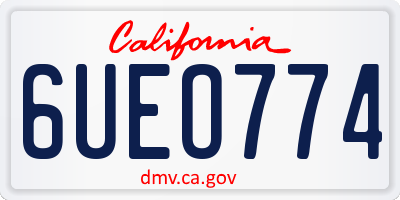 CA license plate 6UEO774