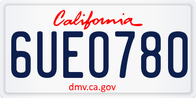 CA license plate 6UEO780