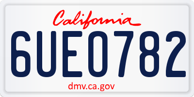 CA license plate 6UEO782