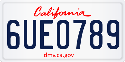 CA license plate 6UEO789