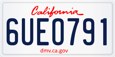 CA license plate 6UEO791