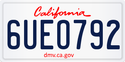 CA license plate 6UEO792