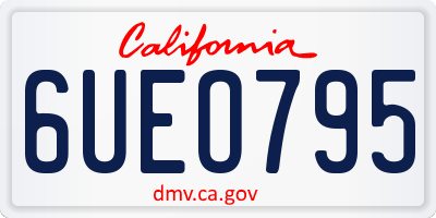 CA license plate 6UEO795
