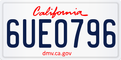 CA license plate 6UEO796