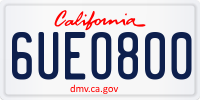CA license plate 6UEO800