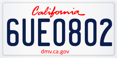 CA license plate 6UEO802