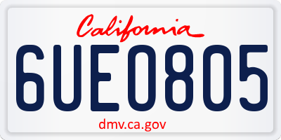 CA license plate 6UEO805