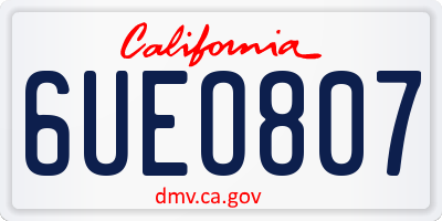 CA license plate 6UEO807