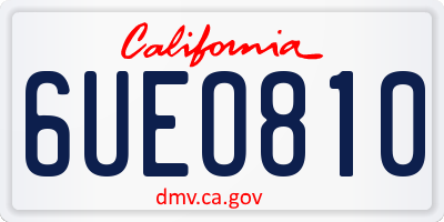 CA license plate 6UEO810