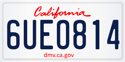 CA license plate 6UEO814