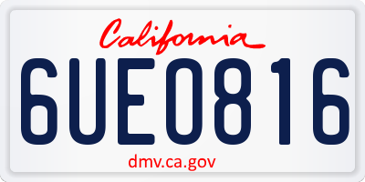 CA license plate 6UEO816