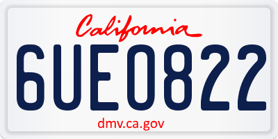 CA license plate 6UEO822