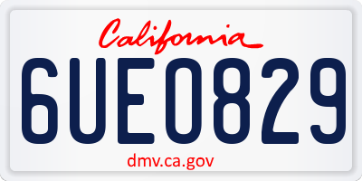 CA license plate 6UEO829