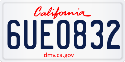 CA license plate 6UEO832
