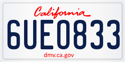 CA license plate 6UEO833