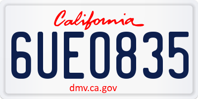 CA license plate 6UEO835