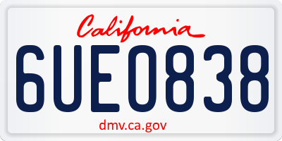 CA license plate 6UEO838